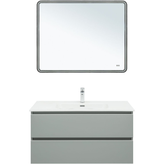 Тумба подвесная с раковиной Aquanet Вега 100 см 00329599, мисти грин - фото 6