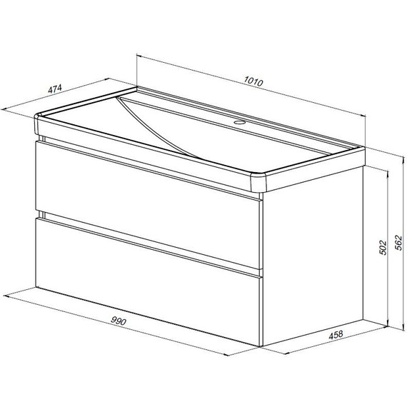 Тумба подвесная с раковиной Aquanet Вега 100 см 00329599, мисти грин - фото 15