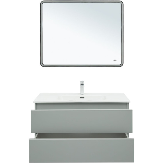 Тумба подвесная с раковиной Aquanet Вега 100 см 00329599, мисти грин - фото 9