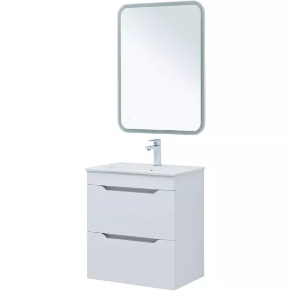 Тумба подвесная с раковиной Aquanet Практика 60 см 00330457, белый матовый - фото 8