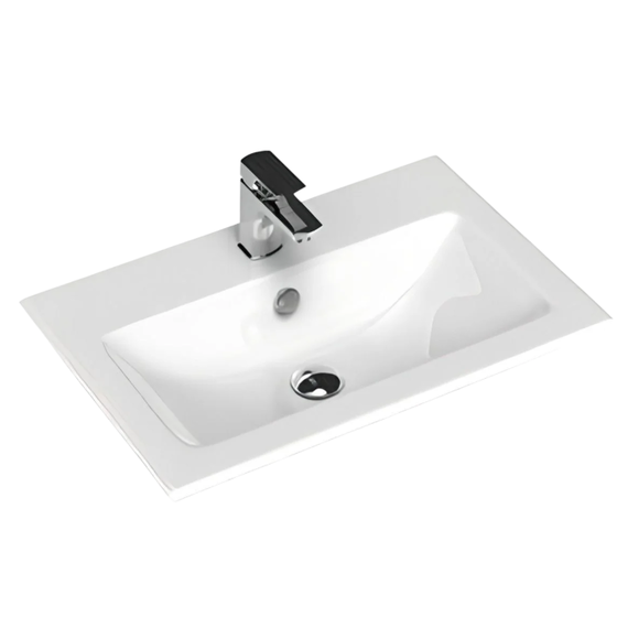 Тумба подвесная с раковиной Aquanet Практика 60 см 00330457, белый матовый - фото 2