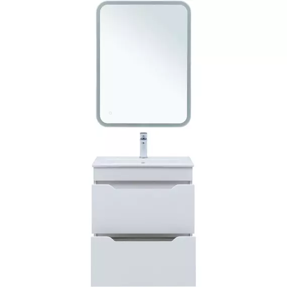 Тумба подвесная с раковиной Aquanet Практика 60 см 00330457, белый матовый - фото 6