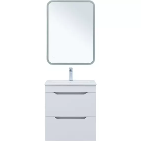 Тумба подвесная с раковиной Aquanet Практика 60 см 00330457, белый матовый - фото 7