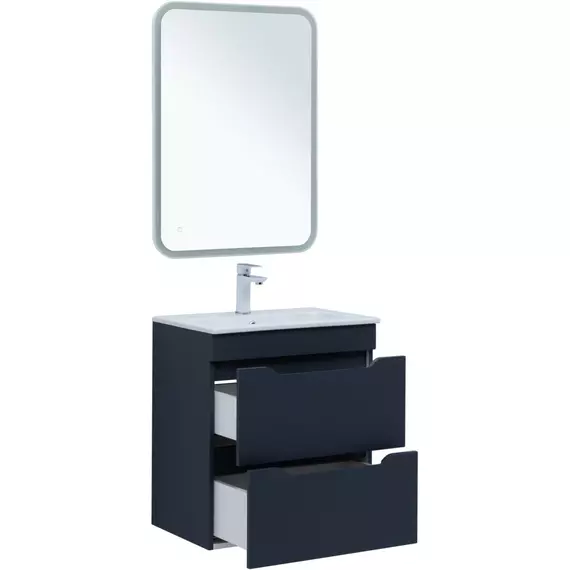 Тумба подвесная с раковиной Aquanet Практика 60 см 00330458, маренго - фото 8