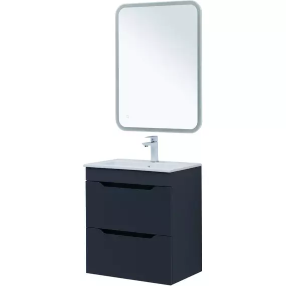 Тумба подвесная с раковиной Aquanet Практика 60 см 00330458, маренго - фото 13