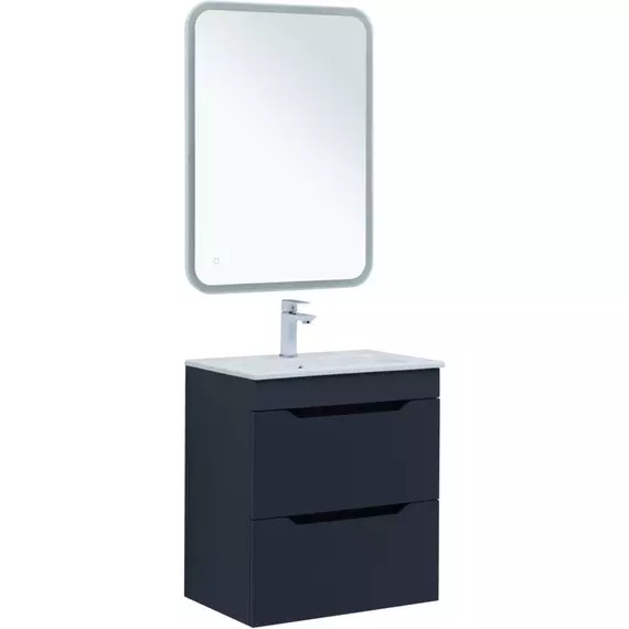 Тумба подвесная с раковиной Aquanet Практика 60 см 00330458, маренго - фото 6