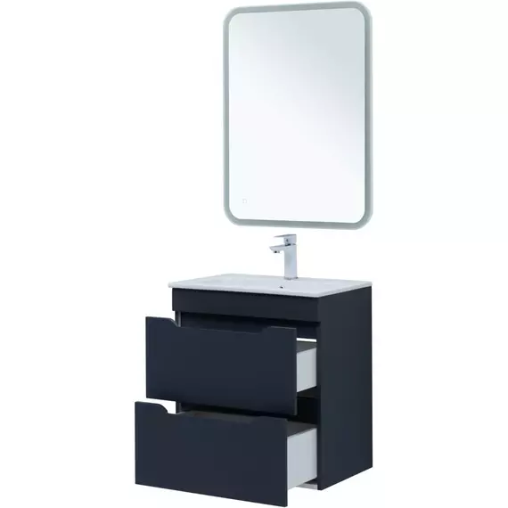 Тумба подвесная с раковиной Aquanet Практика 60 см 00330458, маренго - фото 10