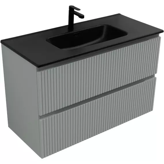 Тумба подвесная с раковиной Aquanet Джейн (Flat) 100 см 00335436 (раковина Aquanet Flat 100 см) мисти грин - фото 