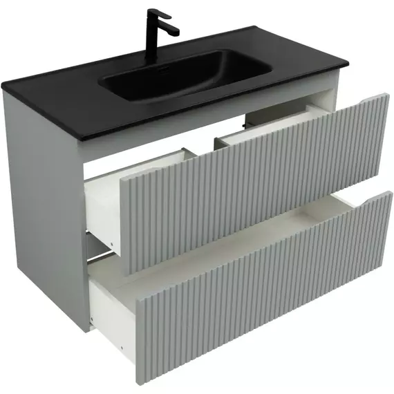 Тумба подвесная с раковиной Aquanet Джейн (Flat) 100 см 00335436 (раковина Aquanet Flat 100 см) мисти грин - фото 3