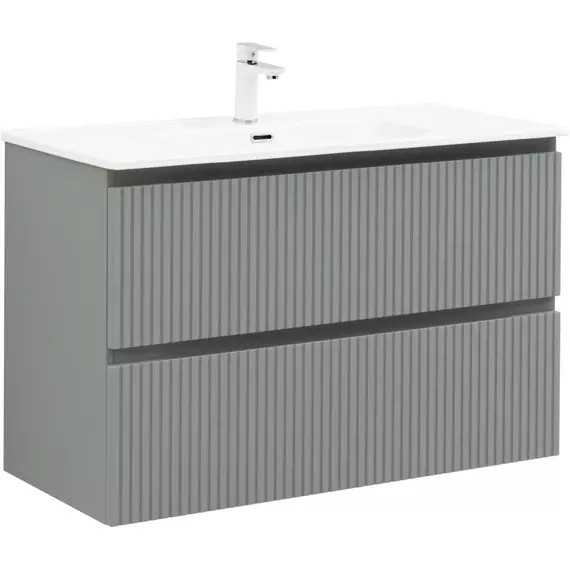 Тумба подвесная с раковиной Aquanet Джейн (Flat) 100 см 00335436, мисти грин - фото 