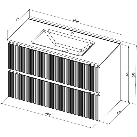 Тумба подвесная с раковиной Aquanet Джейн (Flat) 100 см 00335436, мисти грин - фото 10