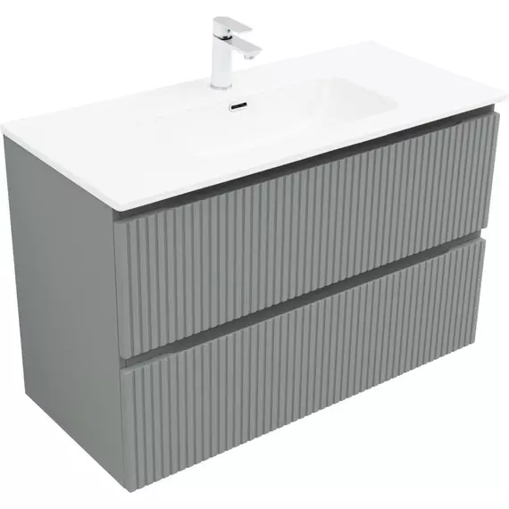 Тумба подвесная с раковиной Aquanet Джейн (Flat) 100 см 00335436, мисти грин - фото 3