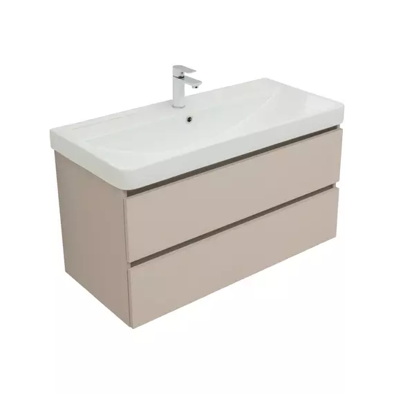 Тумба подвесная с раковиной Aquanet Вега 2.0 100 см 00337939, бежевый - фото 