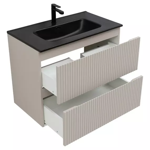 Тумба подвесная с раковиной Aquanet Джейн (Flat) 80 см 00343977 (раковина Aquanet Flat 80) бежевый - фото 3