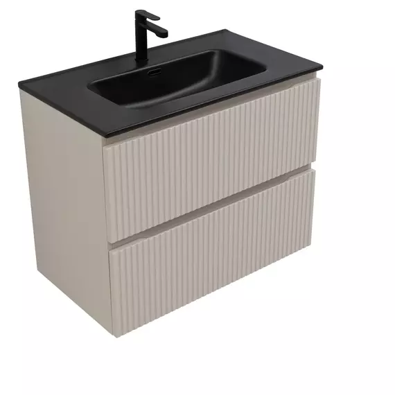 Тумба подвесная с раковиной Aquanet Джейн (Flat) 80 см 00343977 (раковина Aquanet Flat 80) бежевый - фото 