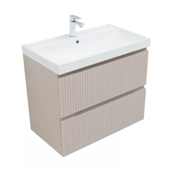 Тумба подвесная с раковиной Aquanet Джейн (Flat) 80 см 00343977, бежевый - фото 