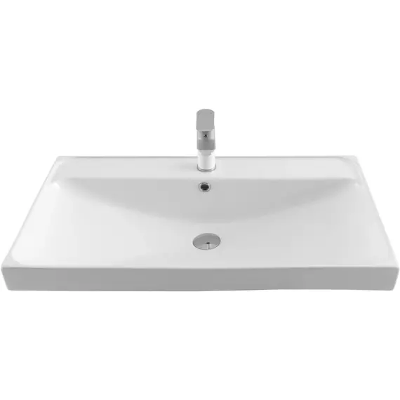 Тумба подвесная с раковиной Aquanet Джейн (Flat) 80 см 00343977, бежевый - фото 9