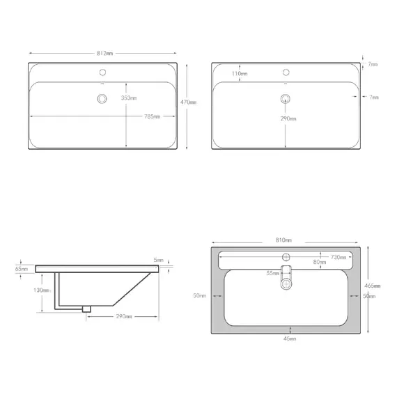 Тумба подвесная с раковиной Aquanet Джейн (Flat) 80 см 00343977, бежевый - фото 14