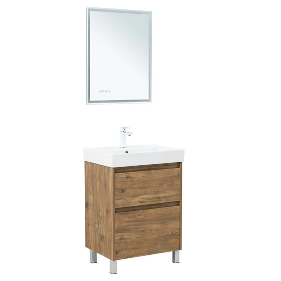 Тумба напольная с раковиной Aquanet Nova Lite 2.0 60 см 00346343 (2 ящика) дуб рустикальный - фото 4