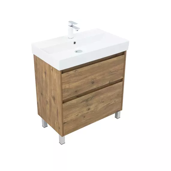 Тумба напольная с раковиной Aquanet Nova Lite 2.0 75 см 00346344 (2 ящика) дуб рустикальный - фото 3