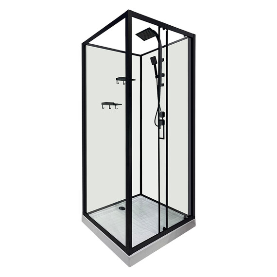 Душевая кабина Loranto 100х100 см CS-3010TM/W-100R, чёрный/прозрачное - фото 