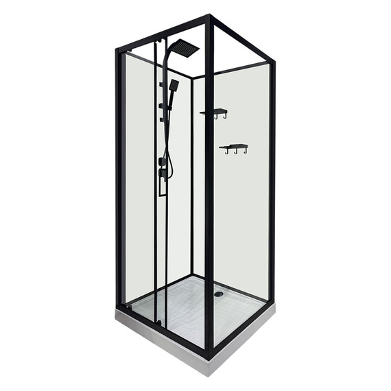 Душевая кабина Loranto 100х100 см CS-3010TM/W-100L, чёрный/прозрачное - фото 2