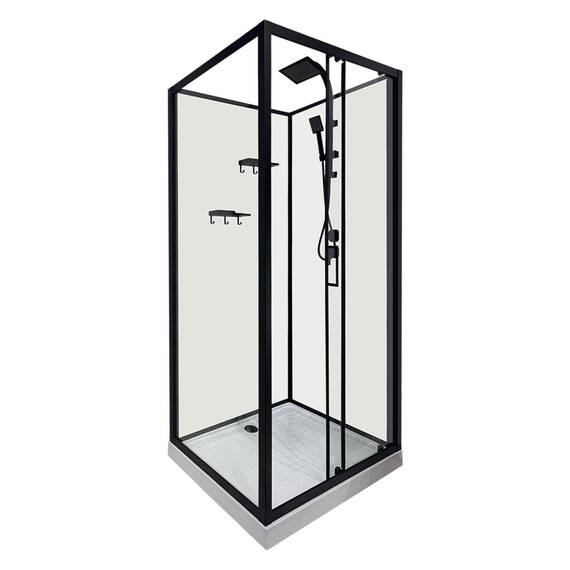 Душевая кабина Loranto 100х100 см CS-3010TM/W-100R, чёрный/прозрачное - фото 2