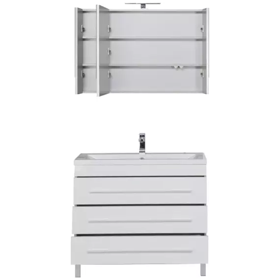 Тумба напольная с раковиной Aquanet Верона 100 см 00178471, белый - фото 14