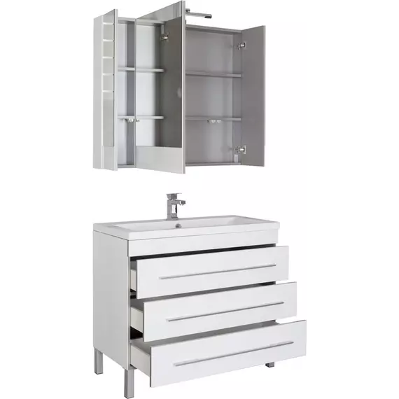 Тумба напольная с раковиной Aquanet Верона 100 см 00178471, белый - фото 11