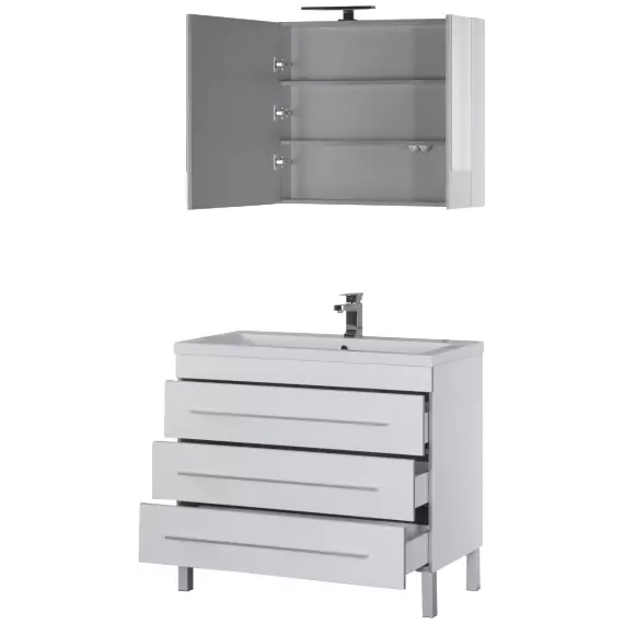 Тумба напольная с раковиной Aquanet Верона 100 см 00178471, белый - фото 17