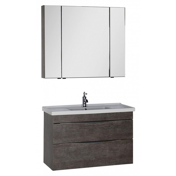 Тумба подвесная с раковиной Aquanet Эвора 100 см 00183003, дуб антик - фото 7