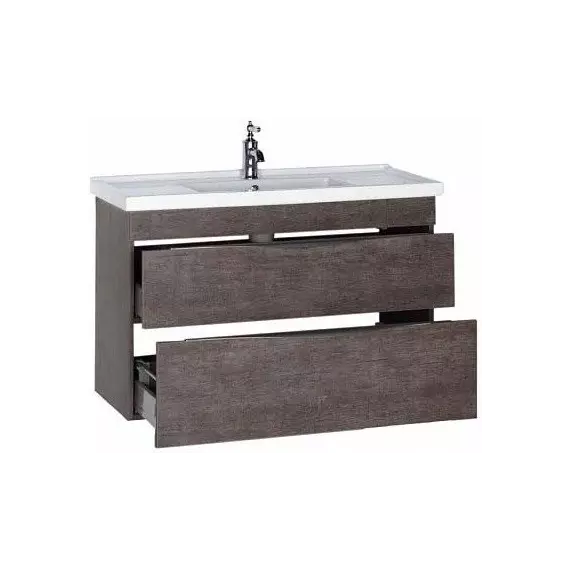 Тумба подвесная с раковиной Aquanet Эвора 100 см 00183003, дуб антик - фото 5