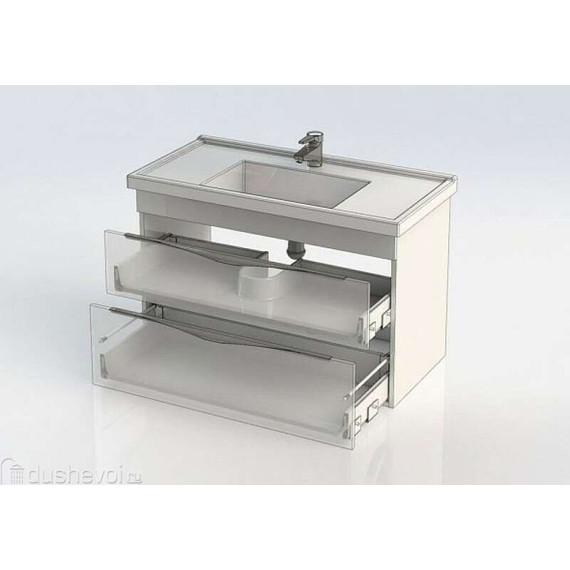 Тумба подвесная с раковиной Aquanet Эвора 100 см 00183003, дуб антик - фото 9