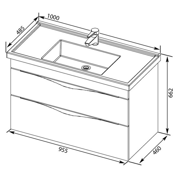 Тумба подвесная с раковиной Aquanet Эвора 100 см 00183003, дуб антик - фото 10