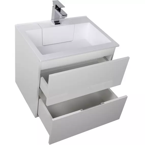 Тумба подвесная с раковиной Aquanet Алвита 60 см 00184301, белый - фото 5