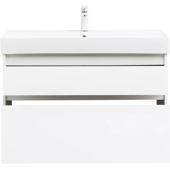 Тумба подвесная с раковиной Aquanet Nova Lite 100 см (SLIM SYNERGY) 00249940, белый - фото 7