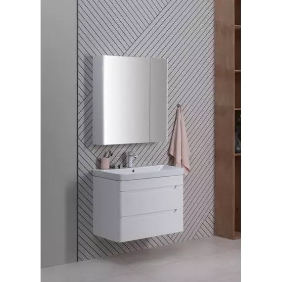 Тумба подвесная с раковиной Aquanet София 80 см 00274002, белый глянец - фото 9