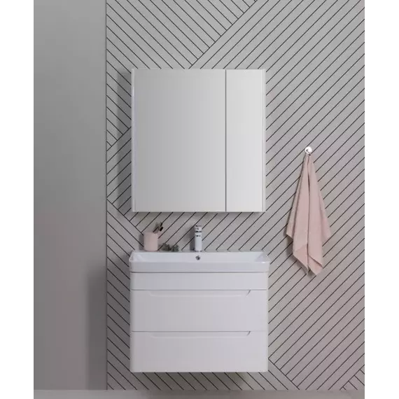 Тумба подвесная с раковиной Aquanet София 80 см 00274002, белый глянец - фото 10