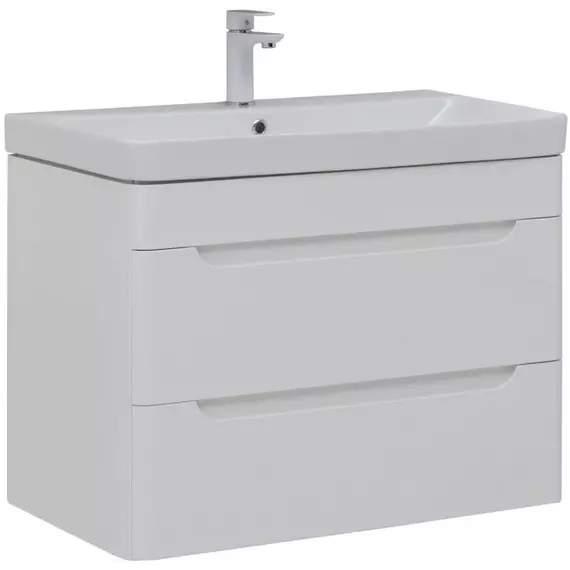 Тумба подвесная с раковиной Aquanet София 80 см 00274002, белый глянец - фото 3