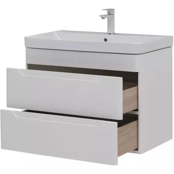 Тумба подвесная с раковиной Aquanet София 80 см 00274002, белый глянец - фото 8