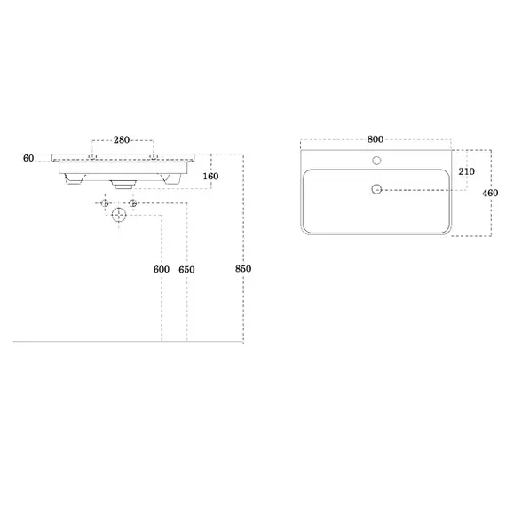 Тумба подвесная с раковиной Aquanet София 80 см 00274002, белый глянец - фото 12