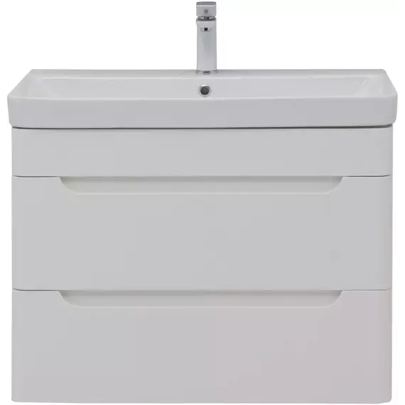 Тумба подвесная с раковиной Aquanet София 80 см 00274002, белый глянец - фото 6