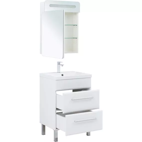 Тумба подвесная с раковиной Aquanet Лукка 60 см 00302396, белый - фото 8