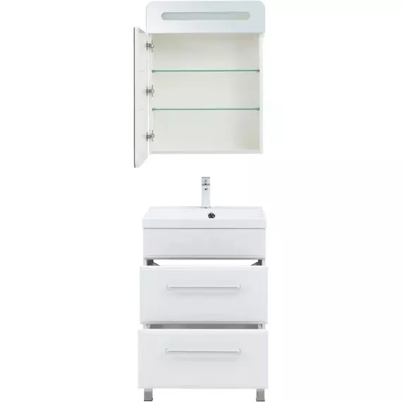 Тумба подвесная с раковиной Aquanet Лукка 60 см 00302396, белый - фото 9