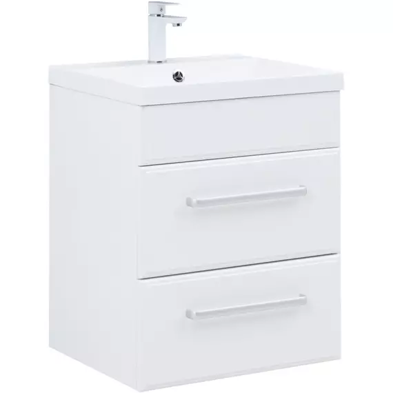 Тумба подвесная с раковиной Aquanet Лукка 60 см 00302396, белый - фото 