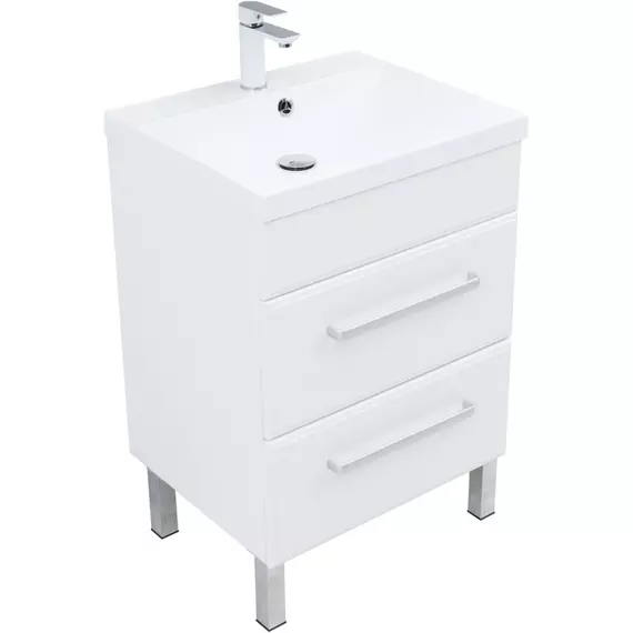 Тумба подвесная с раковиной Aquanet Лукка 60 см 00302396, белый - фото 4