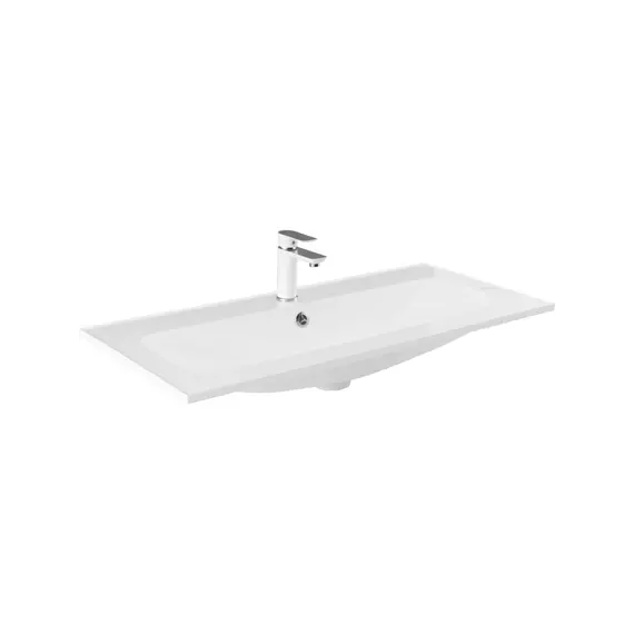 Тумба подвесная с раковиной Aquanet Арт 100 см 00313257, белый матовый - фото 2