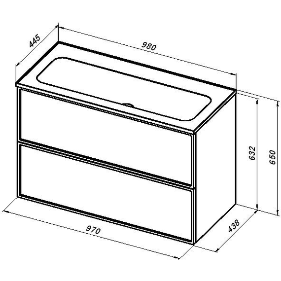 Тумба подвесная с раковиной Aquanet Арт 100 см 00313257, белый матовый - фото 19