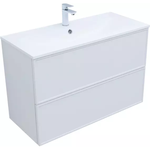 Тумба подвесная с раковиной Aquanet Арт 100 см 00313257, белый матовый - фото 3