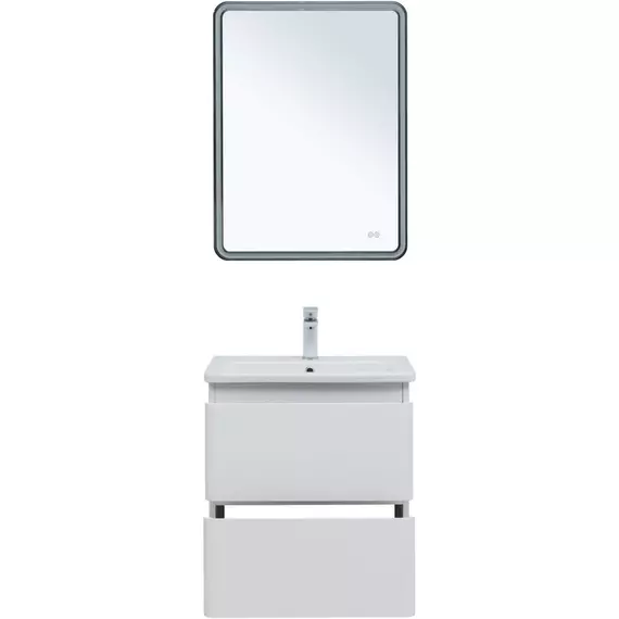 Тумба подвесная с раковиной Aquanet Эмбер 60 см 00330465, белый матовый - фото 7